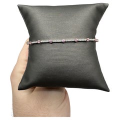 Diamant- und Saphirarmband aus zweifarbigem 18-Karat-Gold - 0,70ctw Diamant, 0,75ctw Saphir