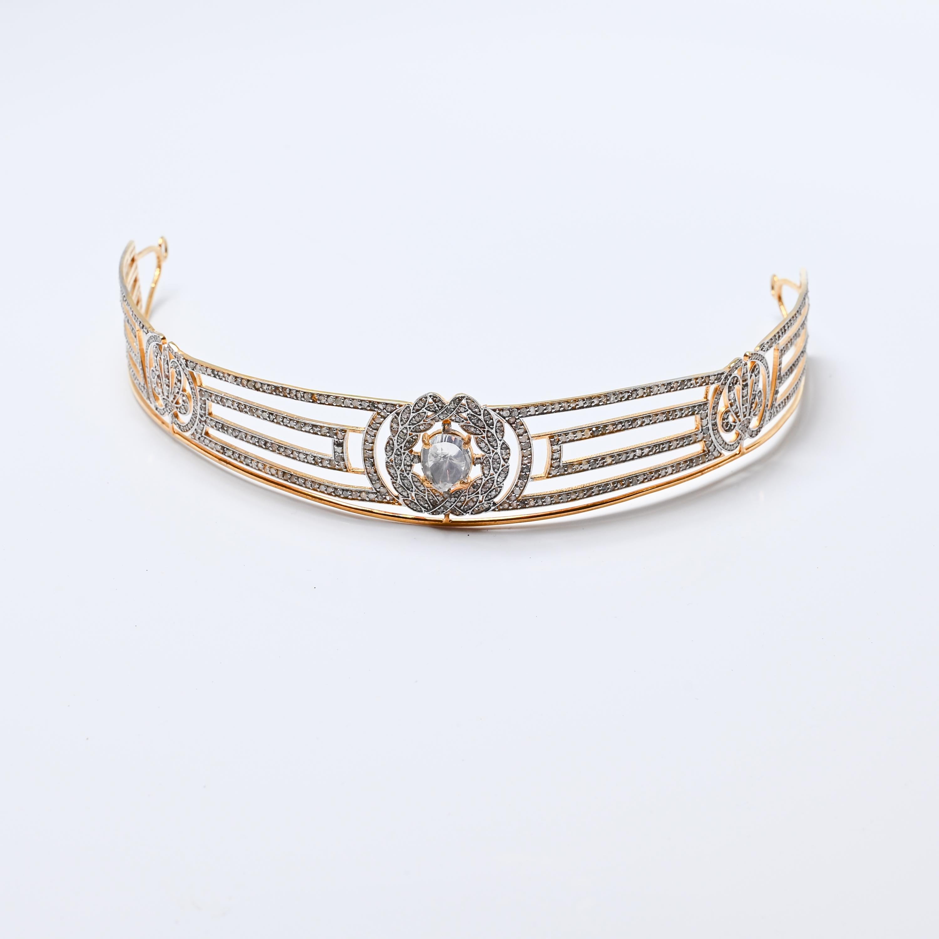 Tiara de novia de diamantes y zafiros, Nueva en venta 3