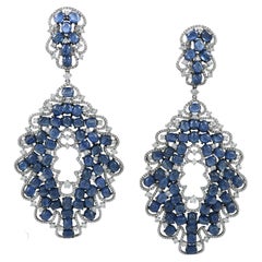 Diamond Sapphire Chandelier Earrings