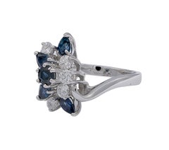Diamant & Saphir-Cluster-Ring
