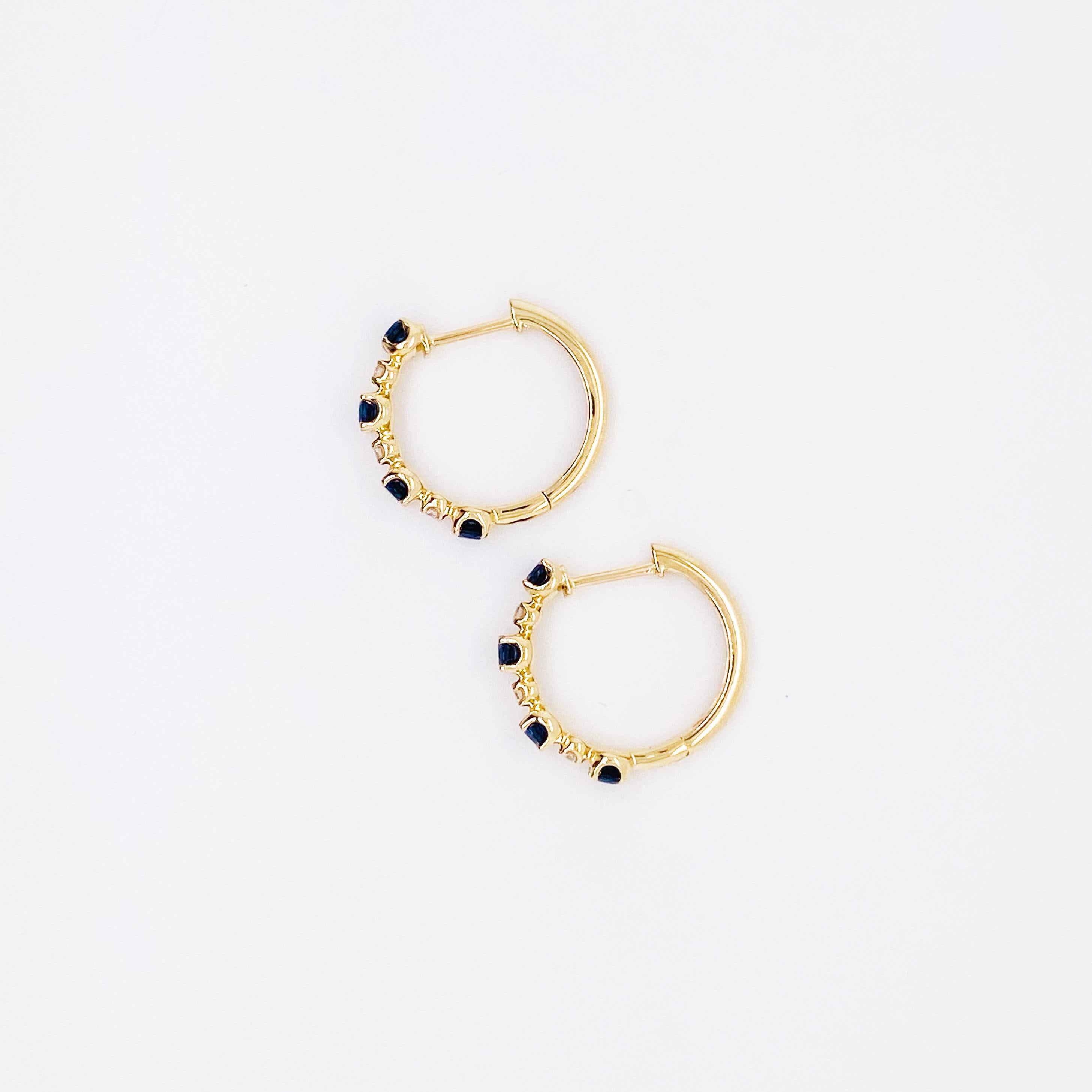 sapphire hoop earrings yellow gold