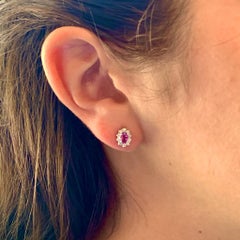 Orecchini con diamanti e zaffiri in oro 18 carati 0,90 TCW certificati