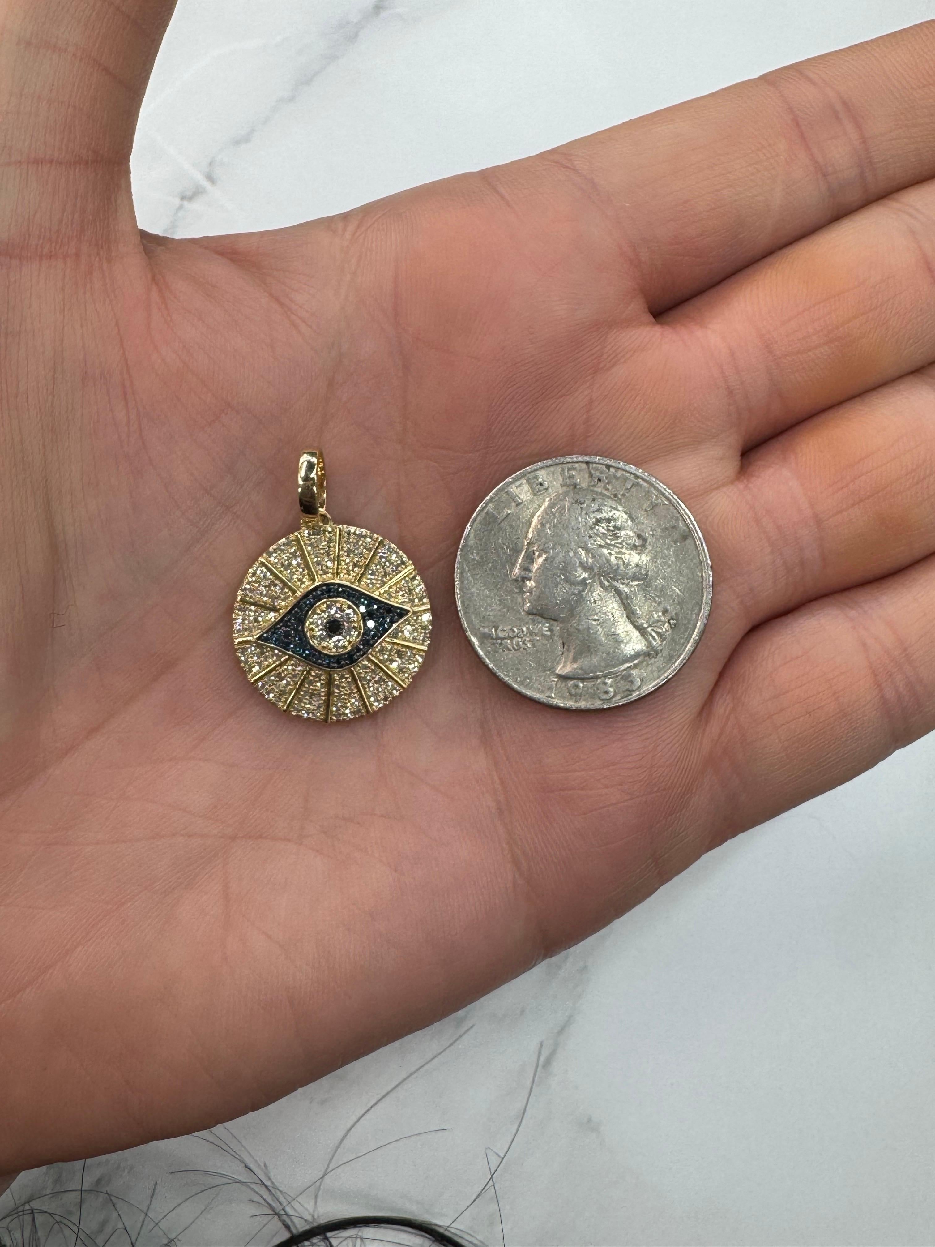 14 Karat yellow gold charm pendant featuring 152 round diamonds weighing 0.40 carats and 39 Sapphires weighing 0.13 carats.

This price is just for the Charm Pendant Only, Not Necklace.

Build your own Necklace!!!
Options & different style chains