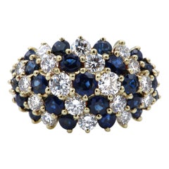 Diamond Sapphire Gold Cocktail Ring