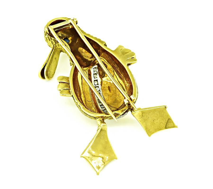 De las mujeres Alfiler ornitorrinco de oro zafiro diamante en venta