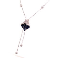 Diamond Sapphire Necklace 1.30 TCW Women Certified
