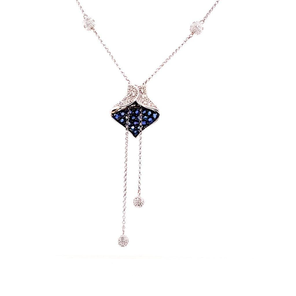Collier de diamants et saphirs certifiés pour femmes 1,30 TCW Neuf - En vente à Brooklyn, NY