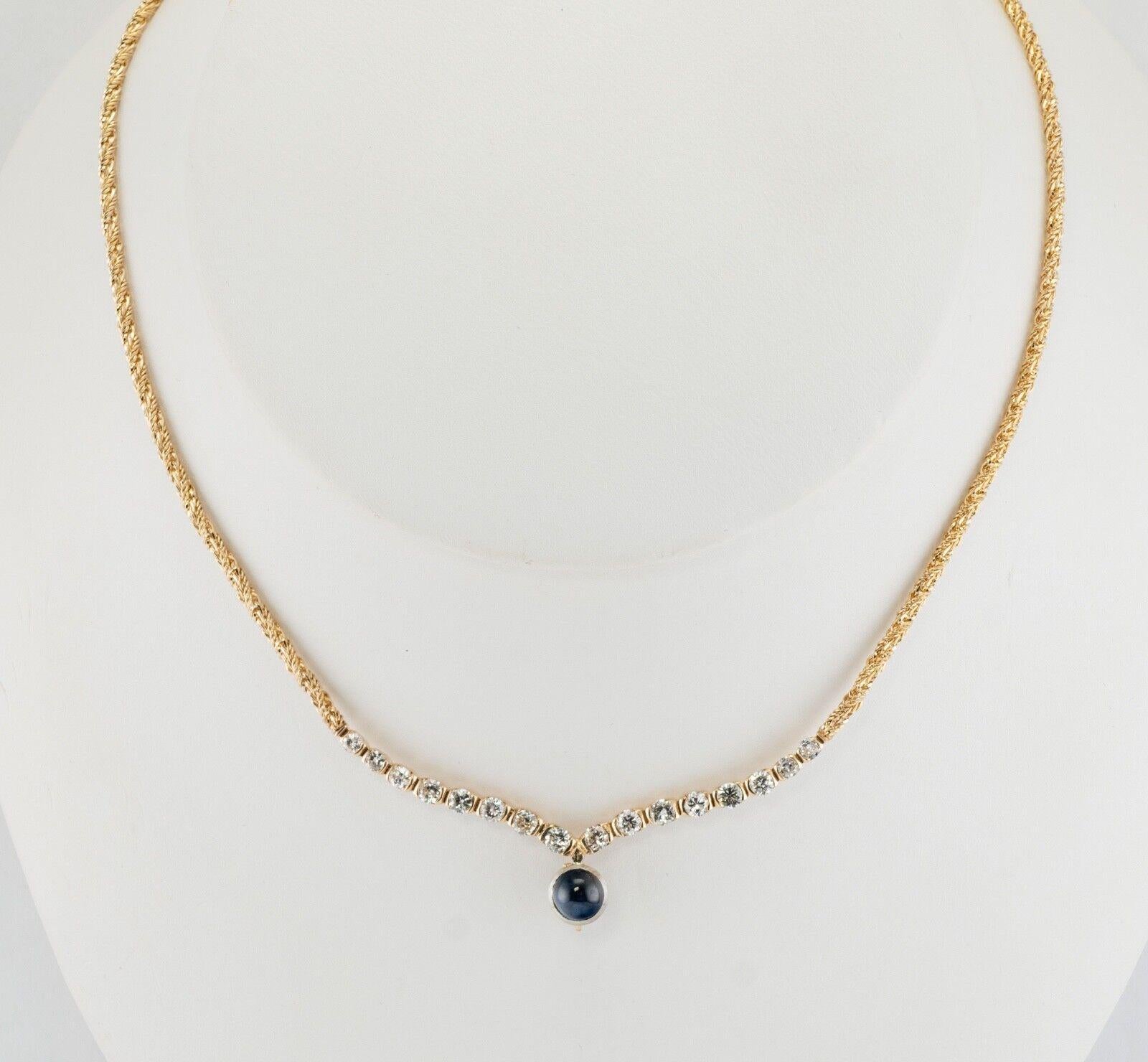 Halskette mit Diamanten und Saphiren aus 14K Gold von Grosse Vintage im Zustand „Gut“ im Angebot in East Brunswick, NJ