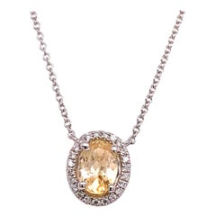 Diamond Sapphire Necklace 18k Gold Certified