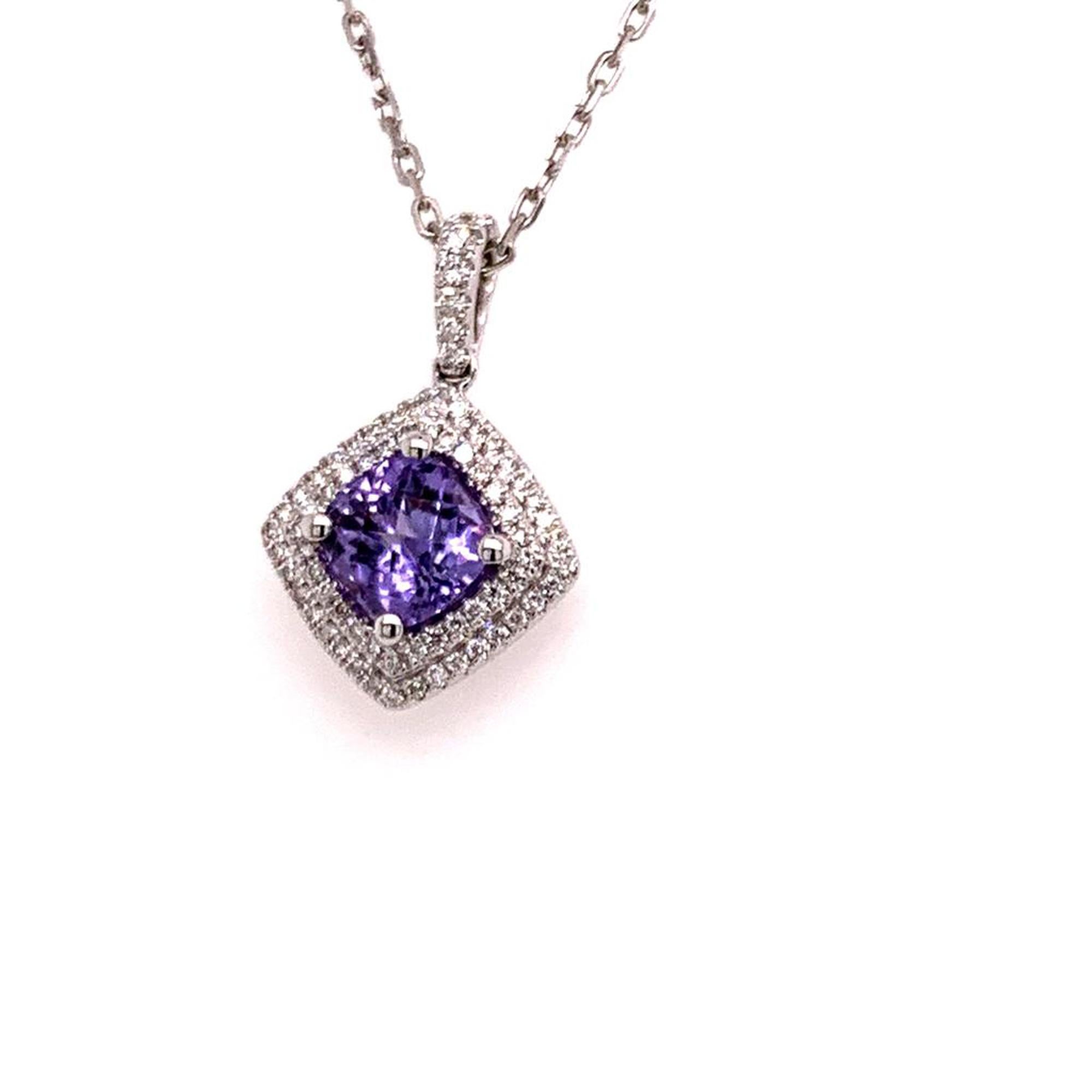 Pear Cut Diamond Sapphire Necklace 2.32 TCW 18k Gold Women Certified For Sale