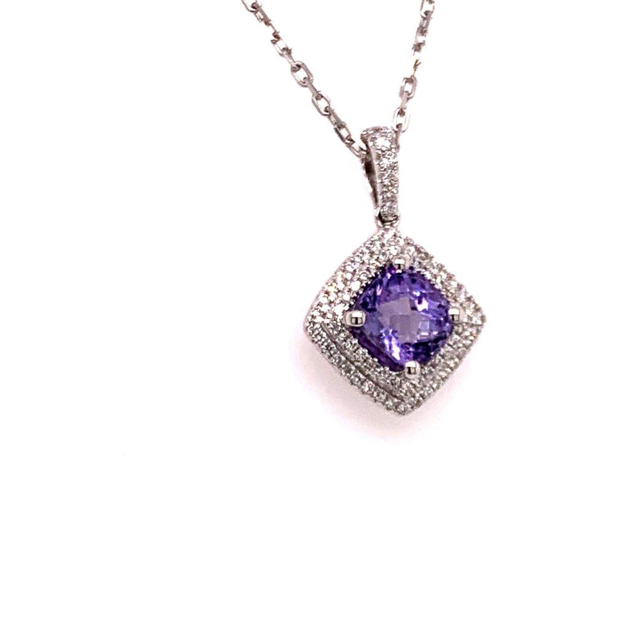 Diamond Sapphire Necklace 2.32 TCW 18k Gold Women Certified In New Condition For Sale In Brooklyn, NY