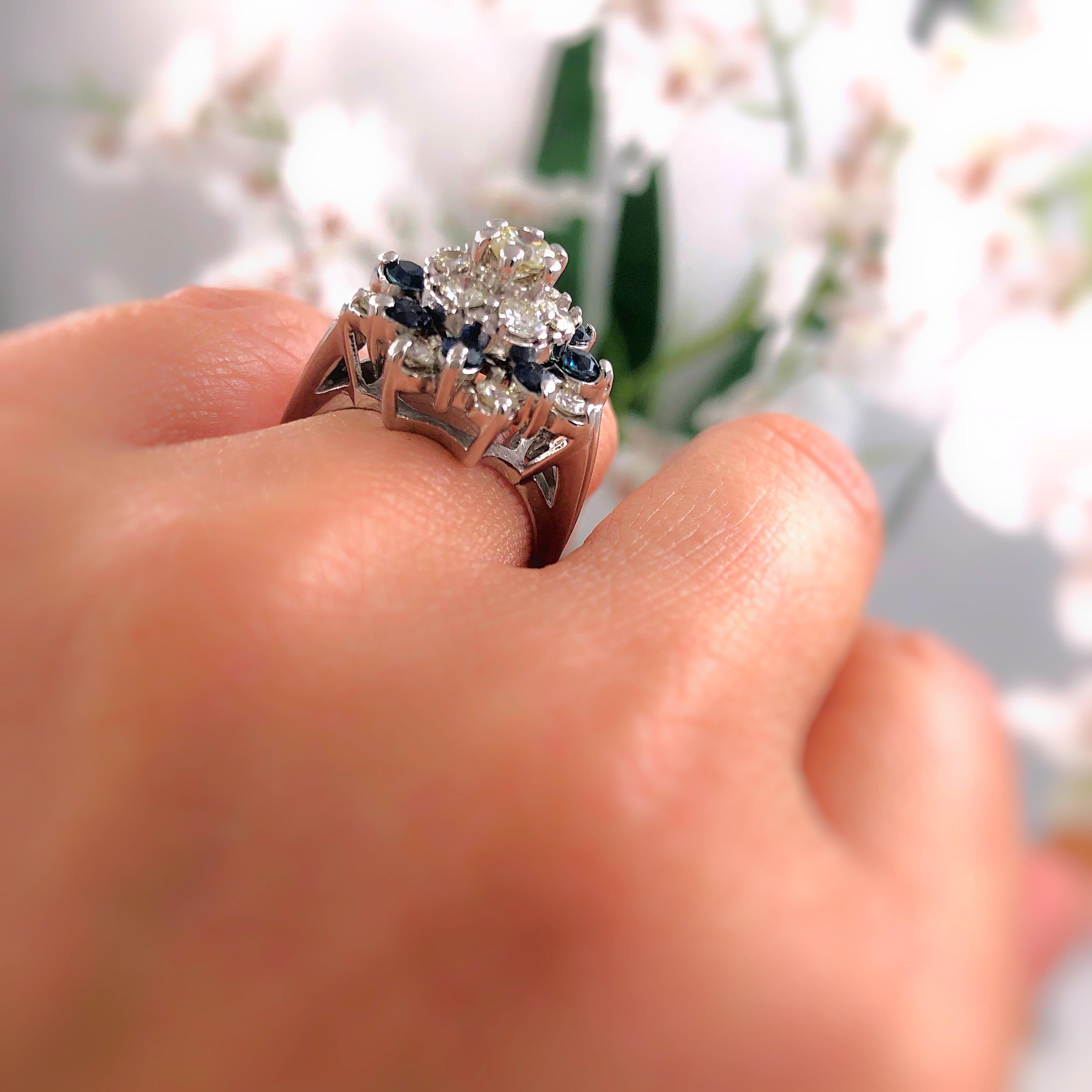 sapphire and diamond dinner ring