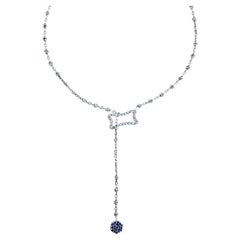 Diamond & Sapphire Reversible 17" Fancy Link 14K Necklace
