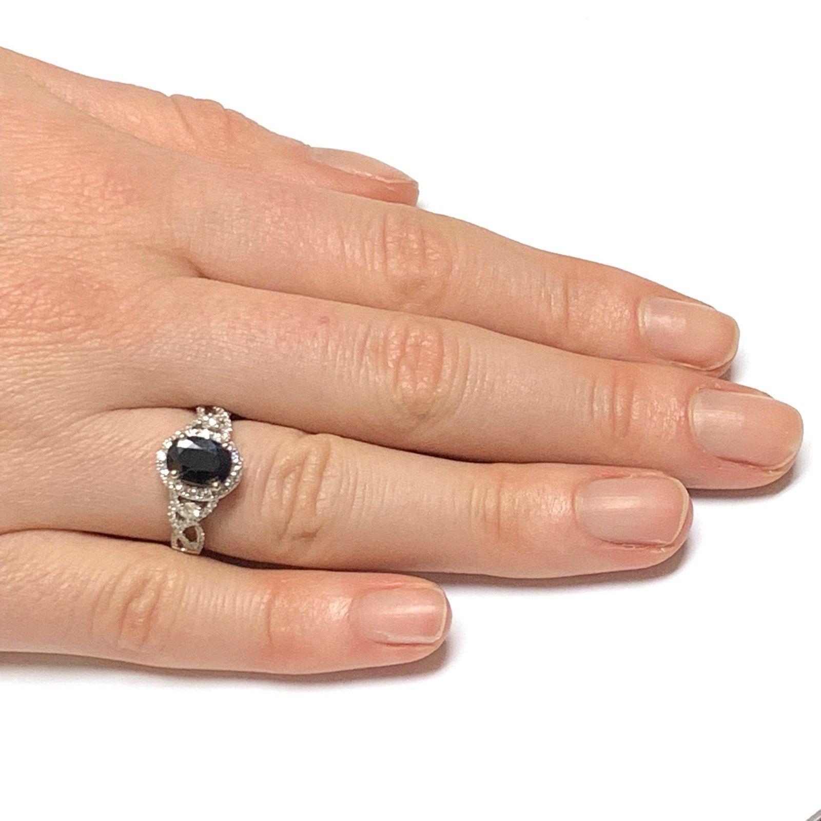 Diamond Sapphire Ring 18k Gold 2.62 TCW Women Certified For Sale 3