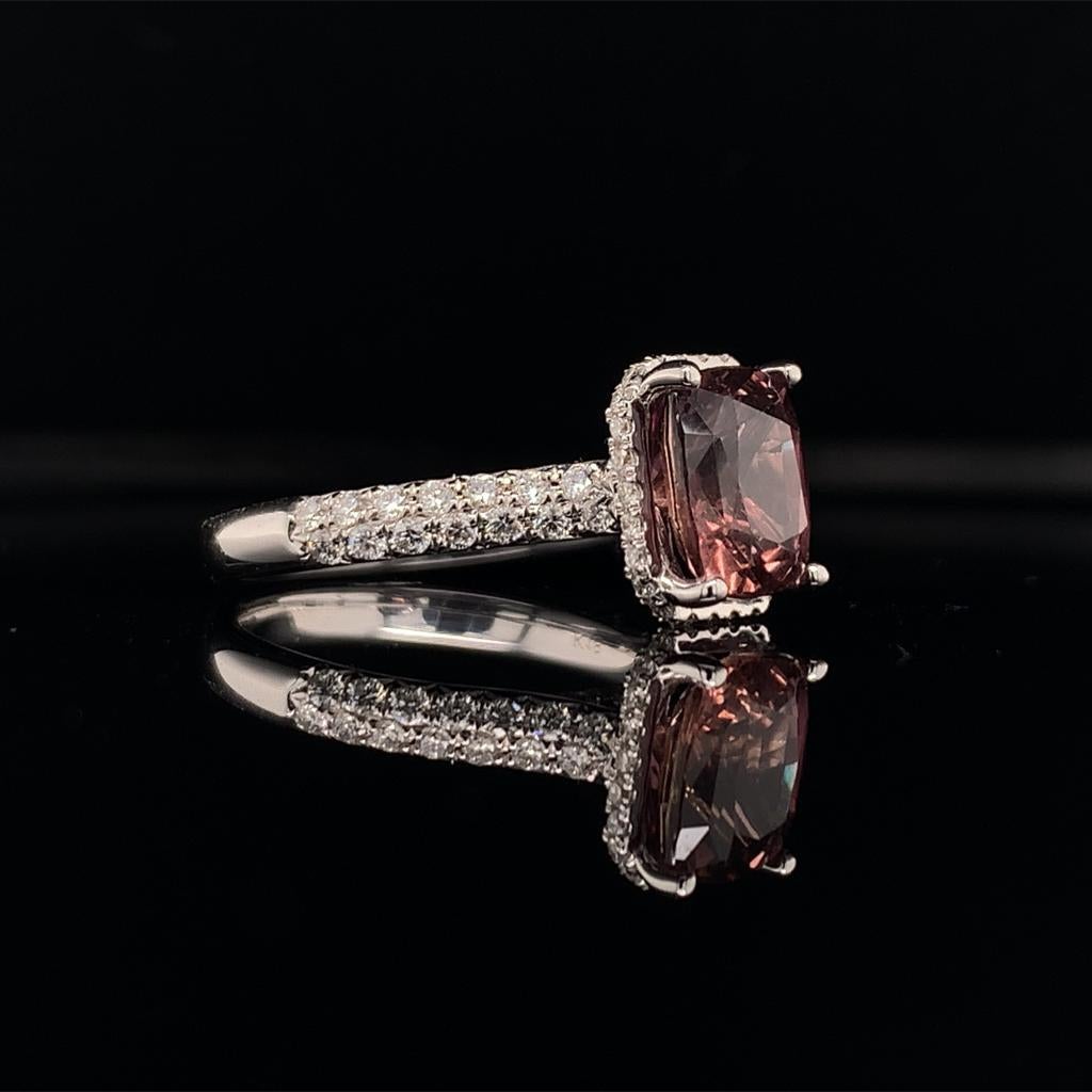 Diamant-Saphir-Ring 18k Gold WG Frauen 3,027 TCW zertifiziert  im Angebot 5