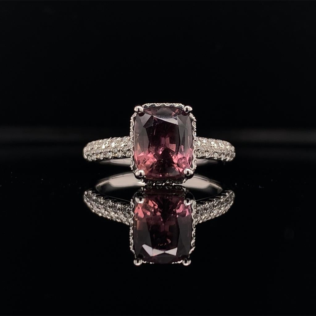 Diamant-Saphir-Ring 18k Gold WG Frauen 3,027 TCW zertifiziert  im Angebot 7