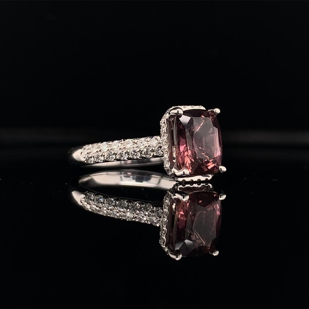 Diamant-Saphir-Ring 18k Gold WG Frauen 3,027 TCW zertifiziert  im Zustand „Neu“ im Angebot in Brooklyn, NY