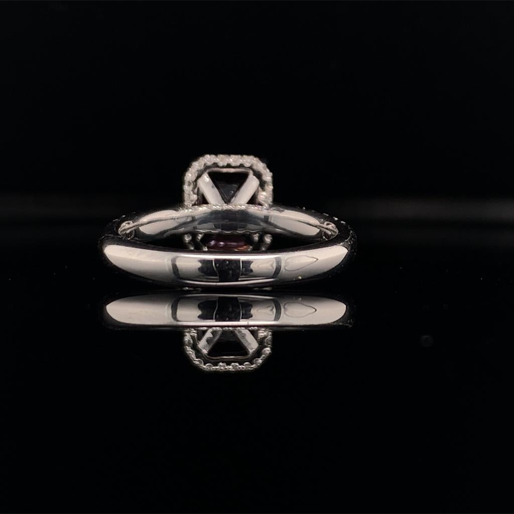 Diamond Sapphire Ring 18k Gold WG Women 3.027 TCW Certified For Sale 6