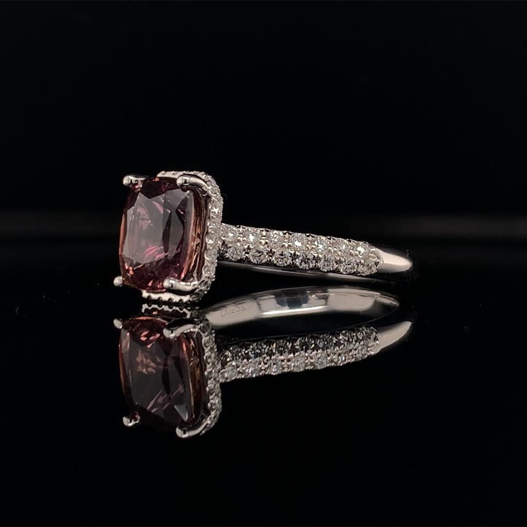 Diamond Sapphire Ring 18k Gold WG Women 3.027 TCW Certified For Sale 3