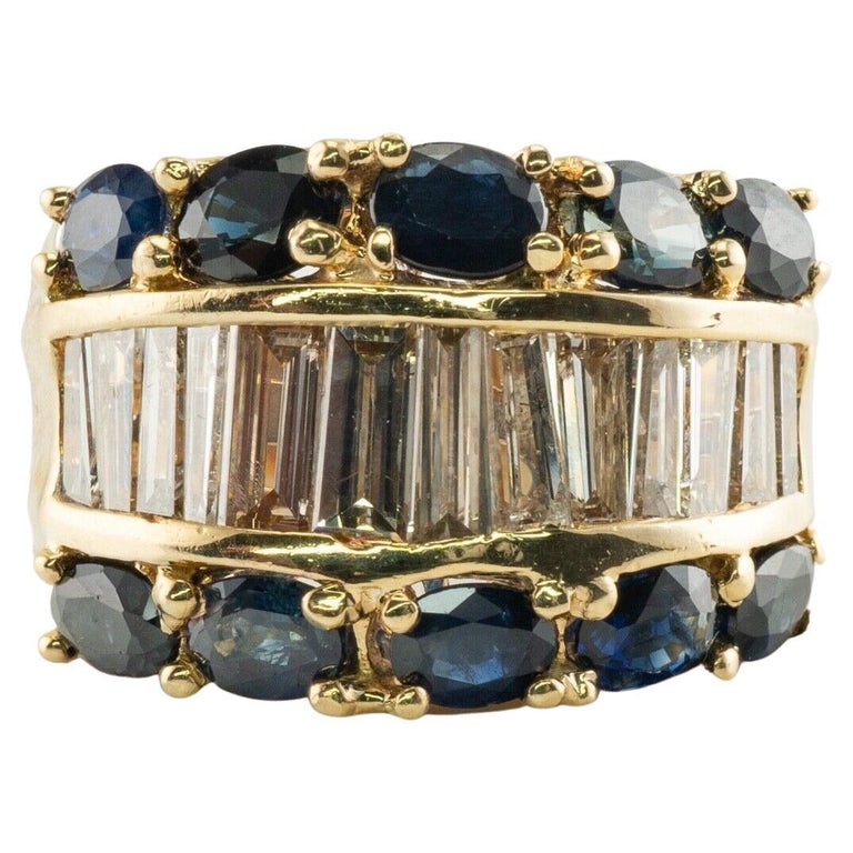 Bague Or 18 Carats Diamant Et Saphir, Taille 51, Style "toi Et Moi", Occasion, Sertie, Or Jaune