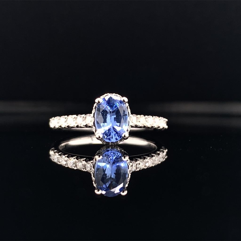 Diamant-Saphir-Ring 18k Gold Frauen 1.725 TCW zertifiziert (Moderne) im Angebot