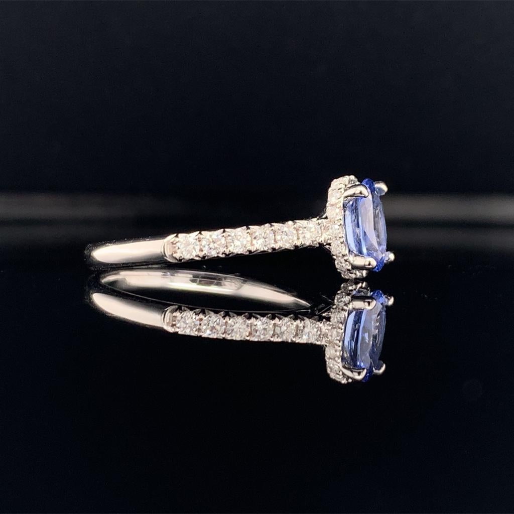 Women's Diamond Sapphire Ring 18k Gold Women 1.725 TCW Certified For Sale