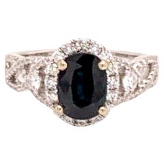 Bague en or 18 carats 6,5 avec diamants et saphirs, certifiée TCW pour femmes