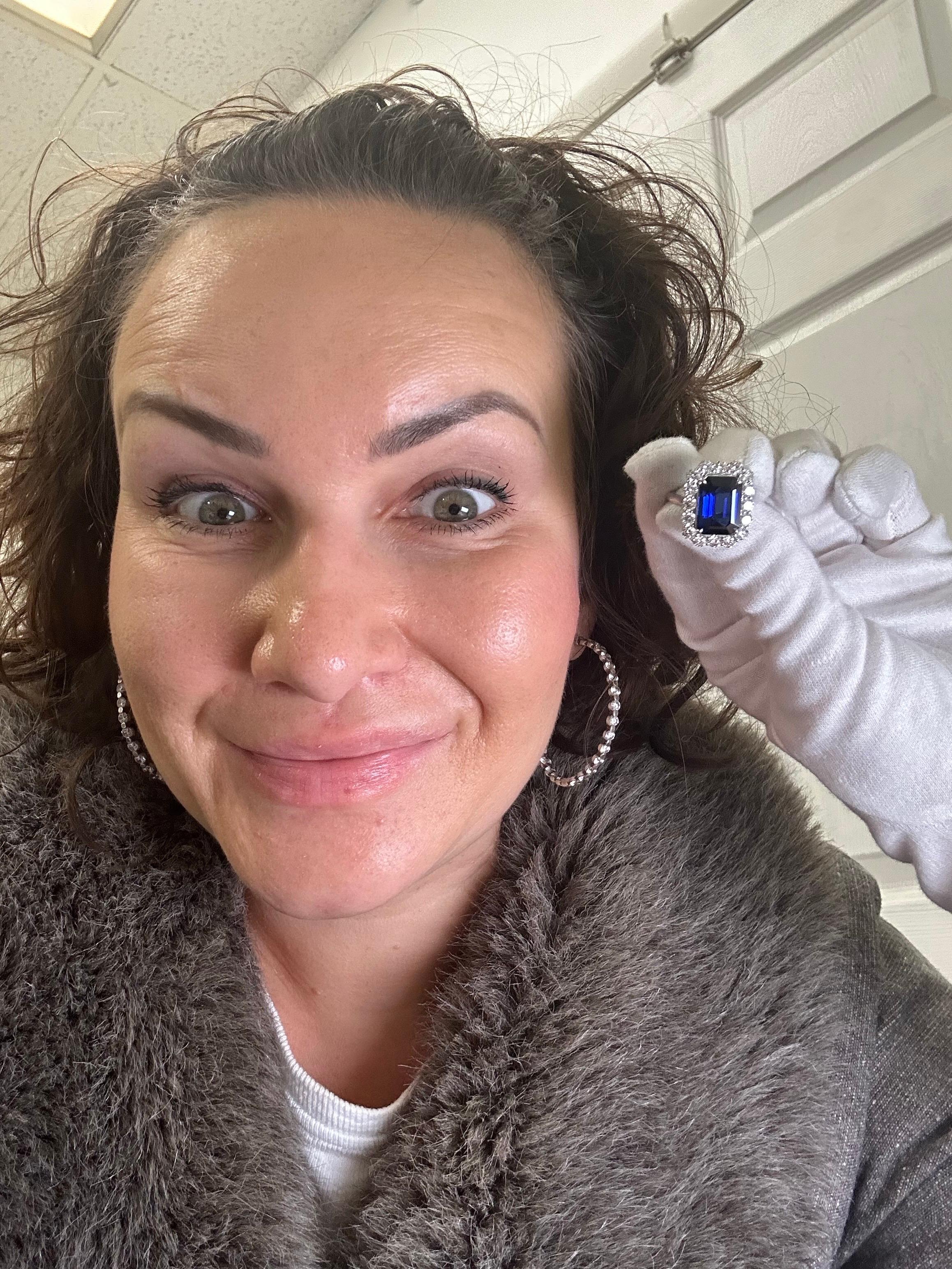 Anillo zafiro diamante Anillo cóctel Oro 18KT en venta 5