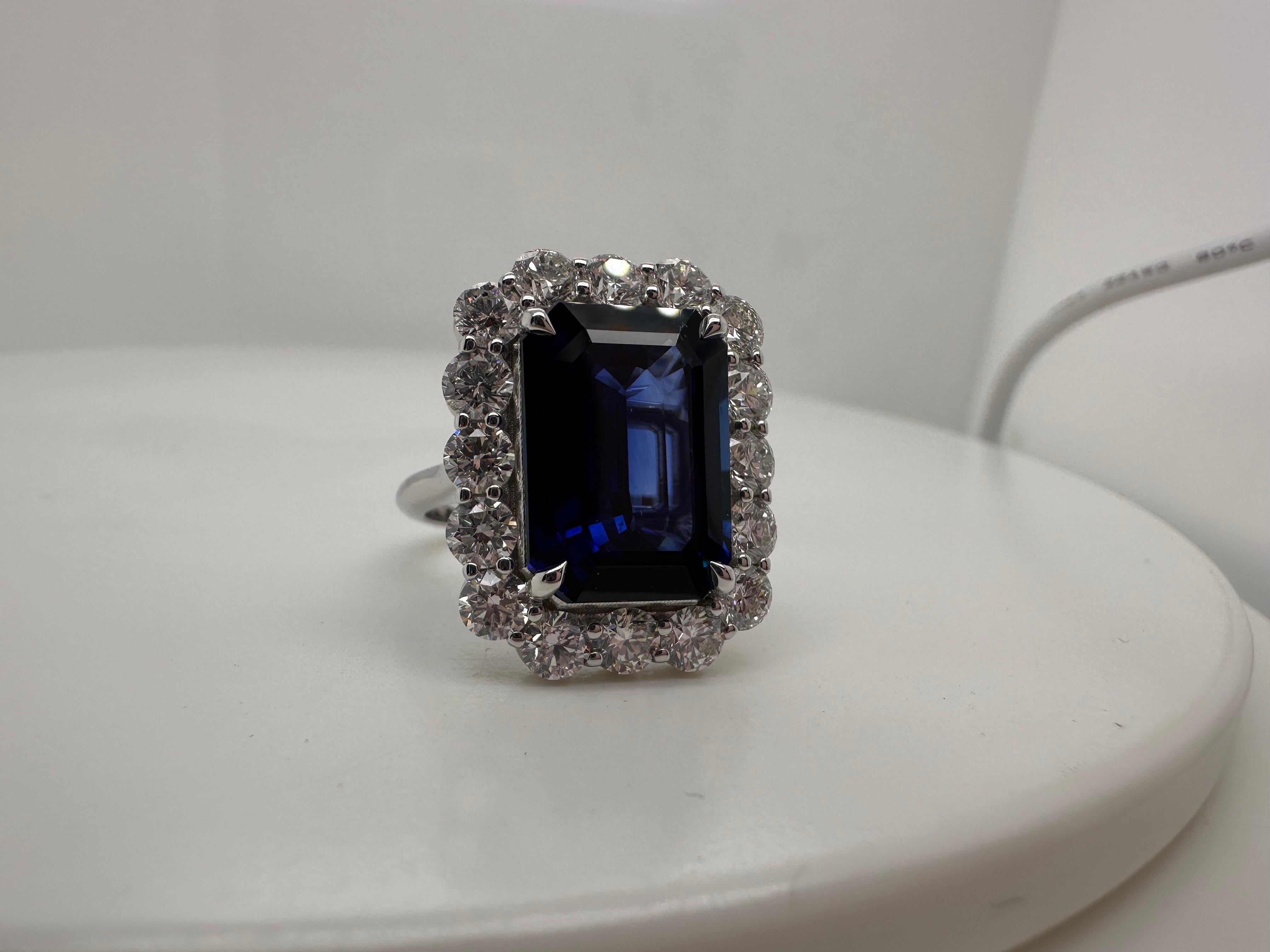 Anillo zafiro diamante Anillo cóctel Oro 18KT en venta 2