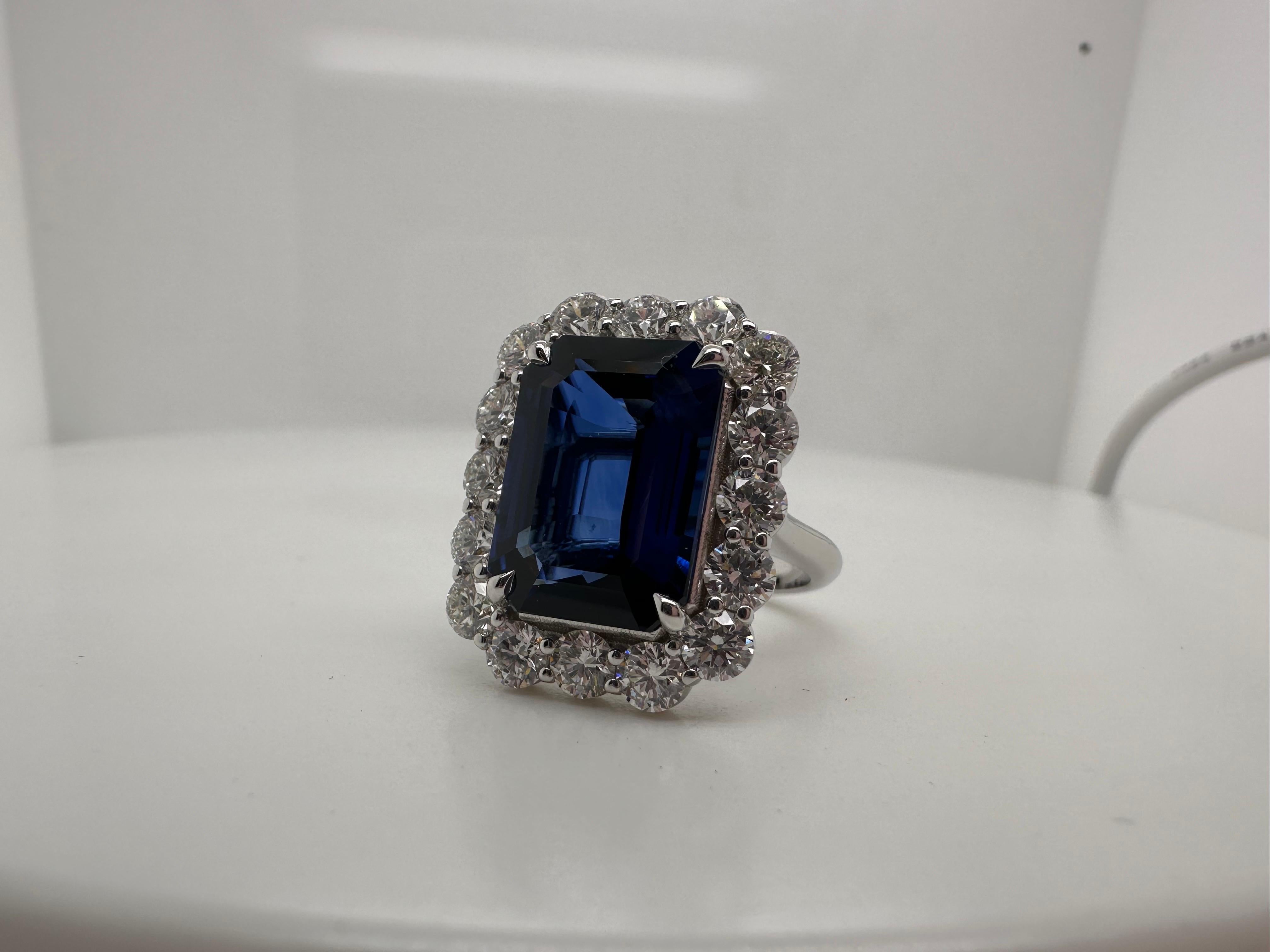 Anillo zafiro diamante Anillo cóctel Oro 18KT en venta 3