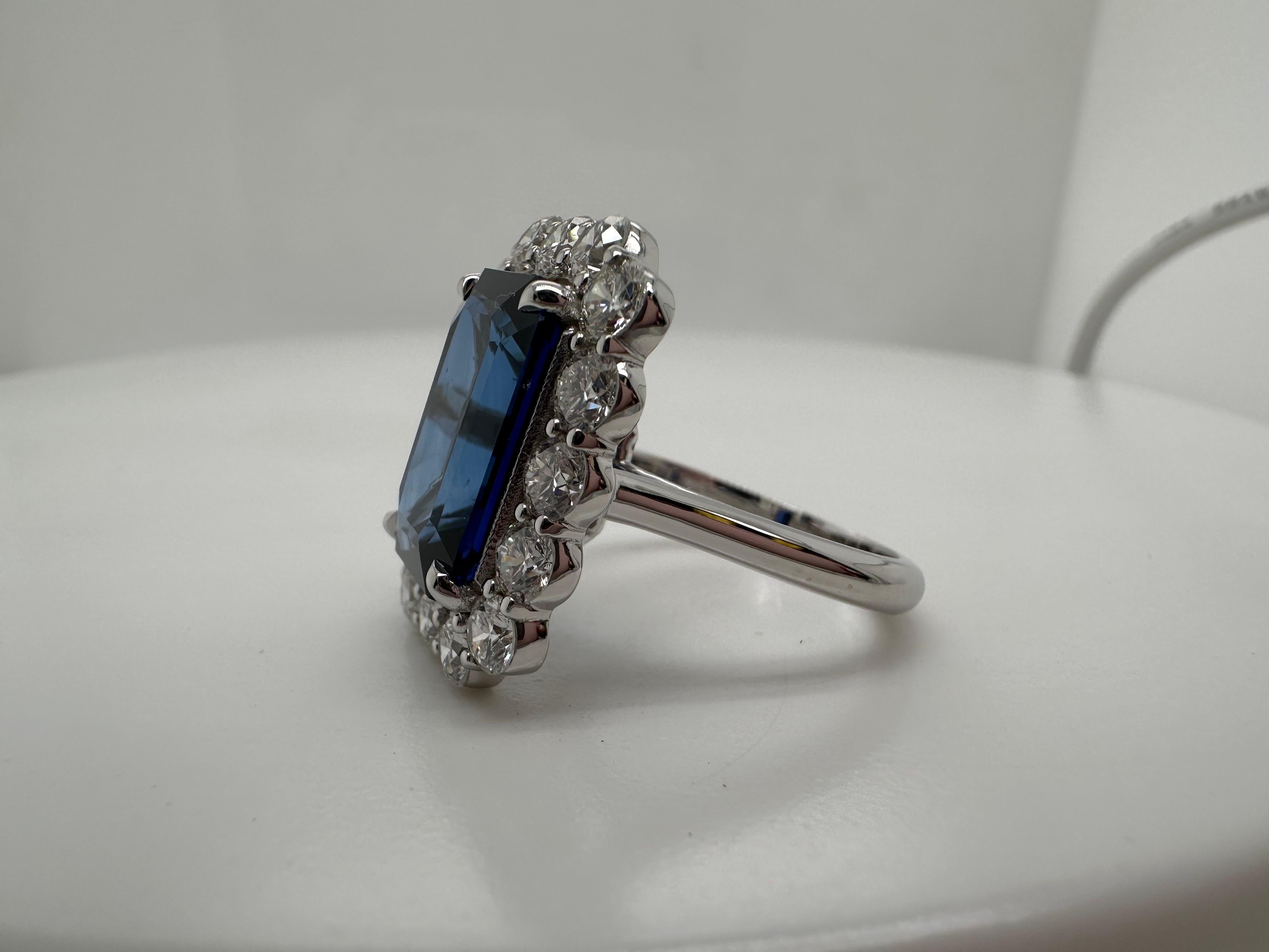 Anillo zafiro diamante Anillo cóctel Oro 18KT en venta 4
