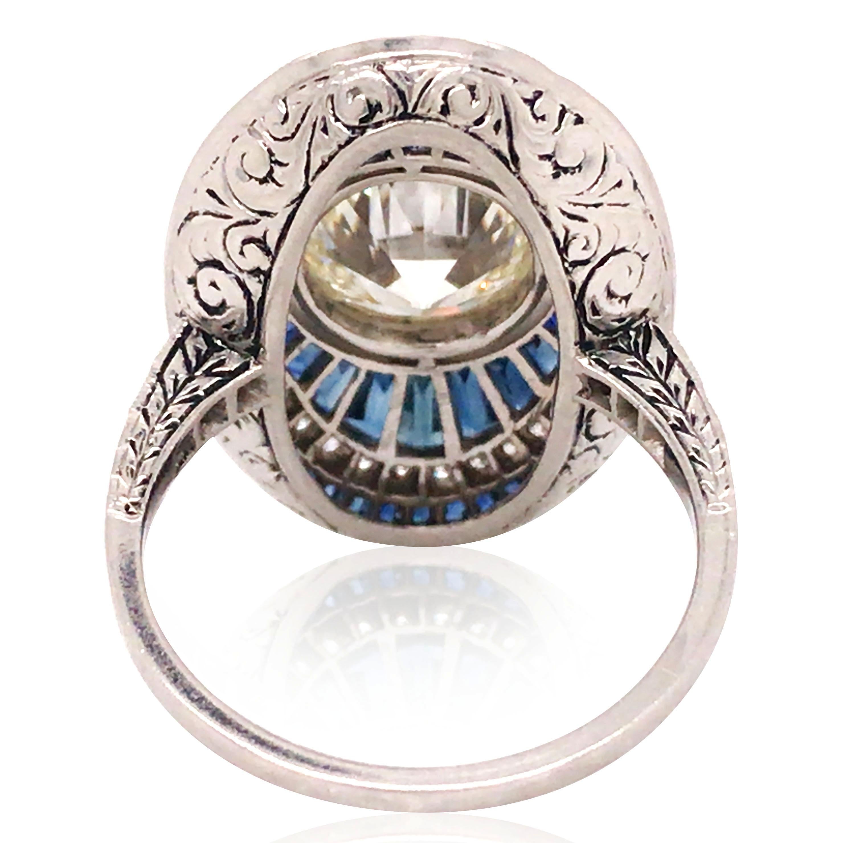 Diamant-Saphir-Ring (Gemischter Schliff) im Angebot