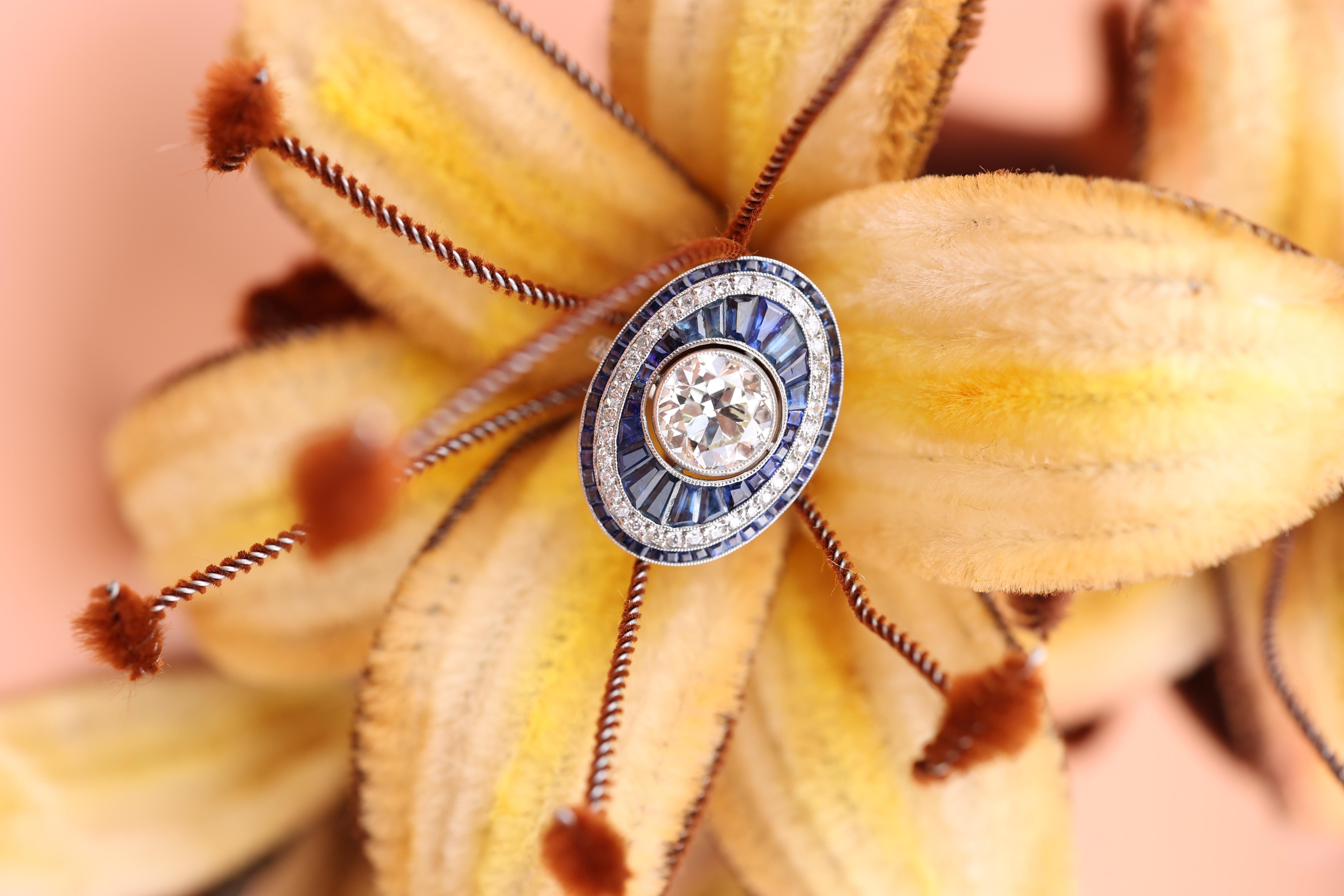 Diamant-Saphir-Ring im Zustand „Gut“ im Angebot in New York, NY