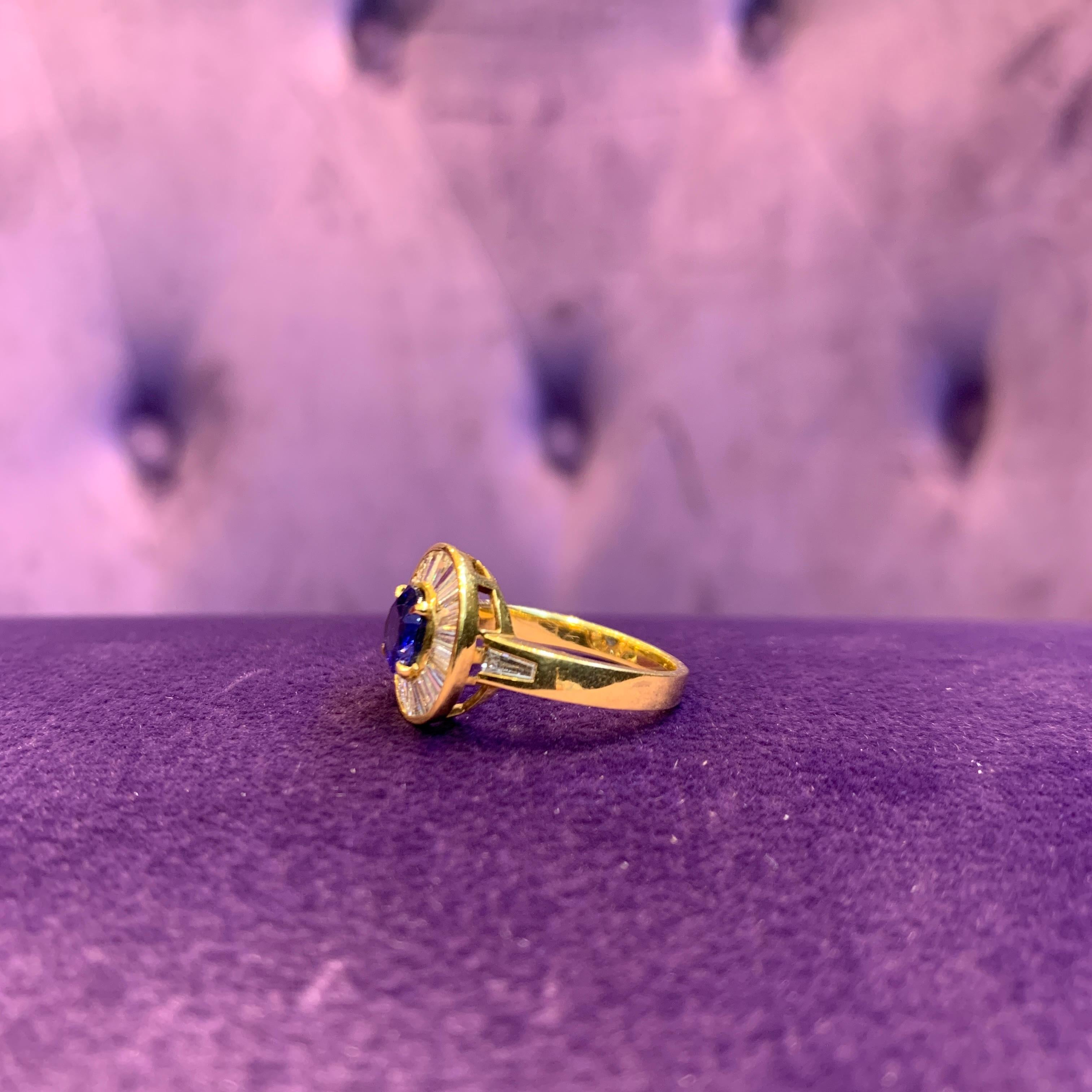 Diamond & Sapphire Ring For Sale 1