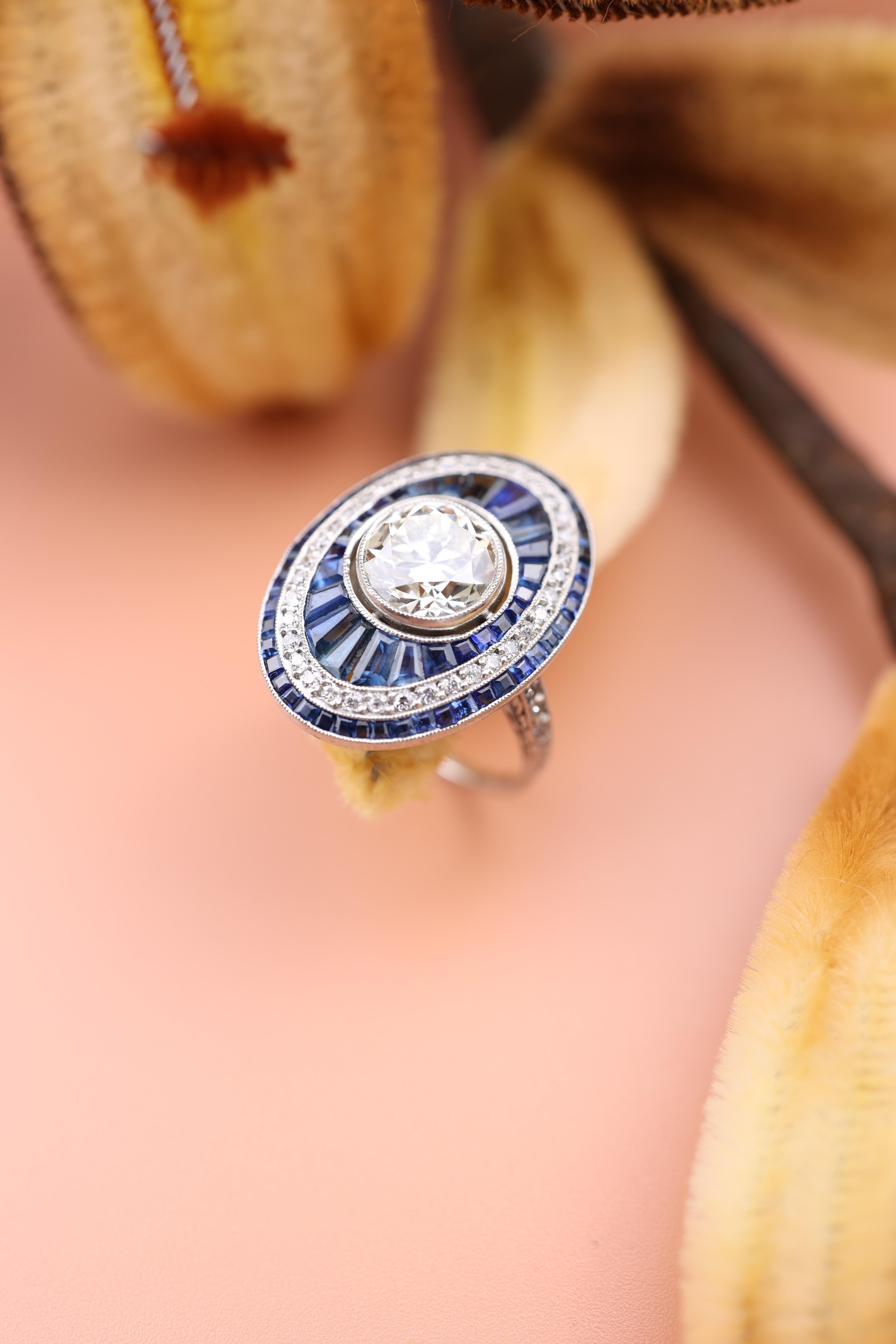 Diamant-Saphir-Ring im Angebot 1