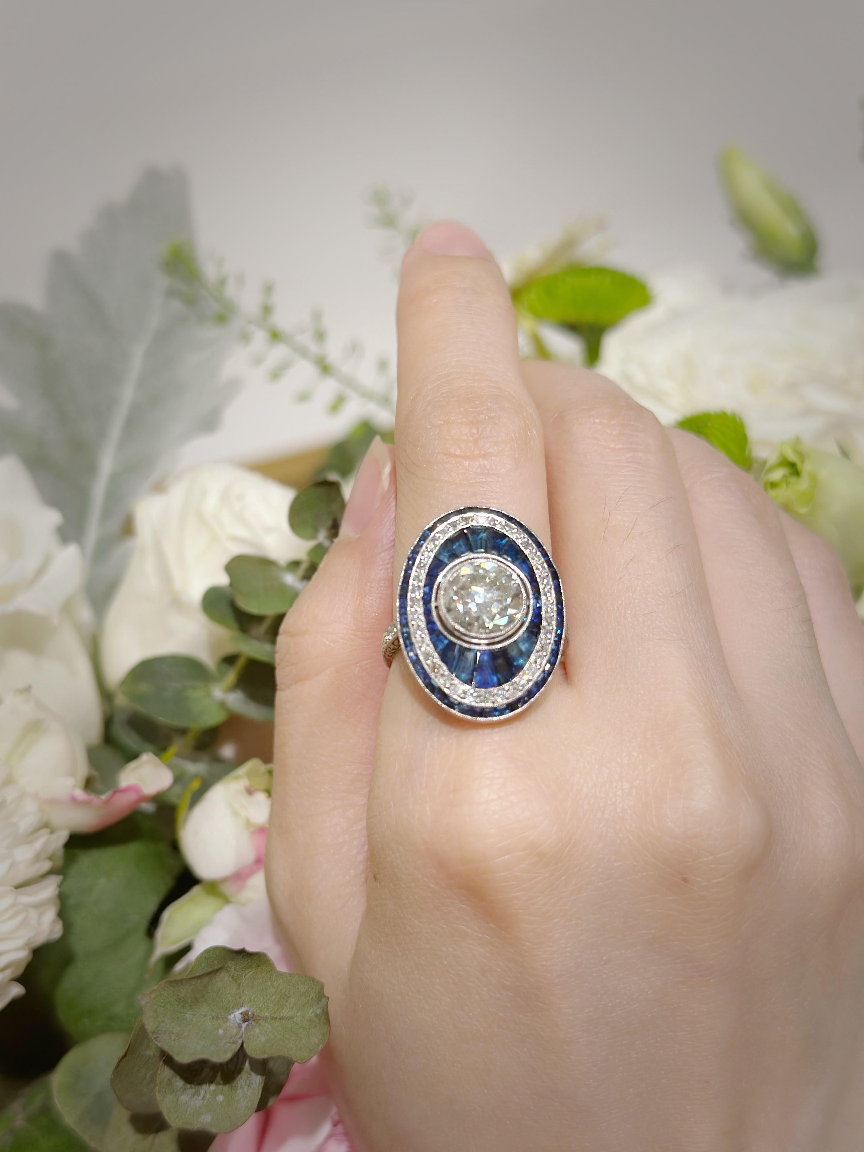 Diamant-Saphir-Ring im Angebot 2