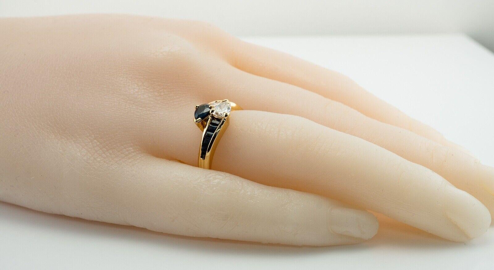 Bague diamant saphir anneau platine Vintage by L.Prals en vente 8