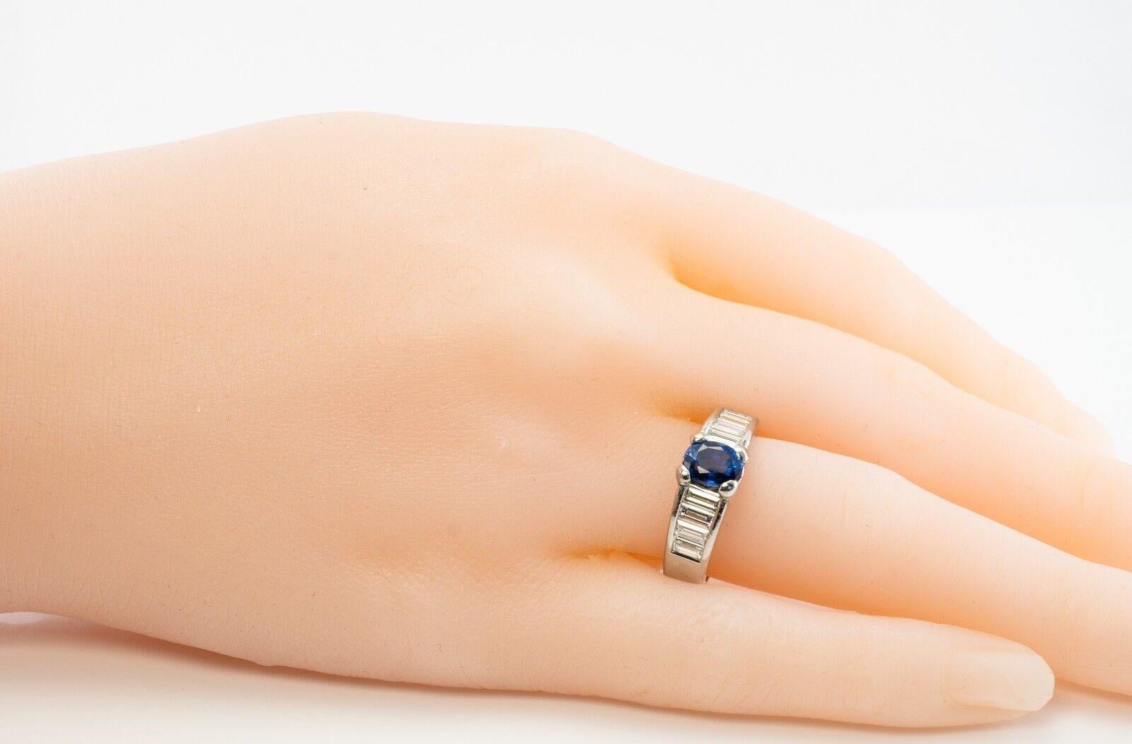 Bague diamant saphir anneau platine Vintage by L.Prals en vente 9