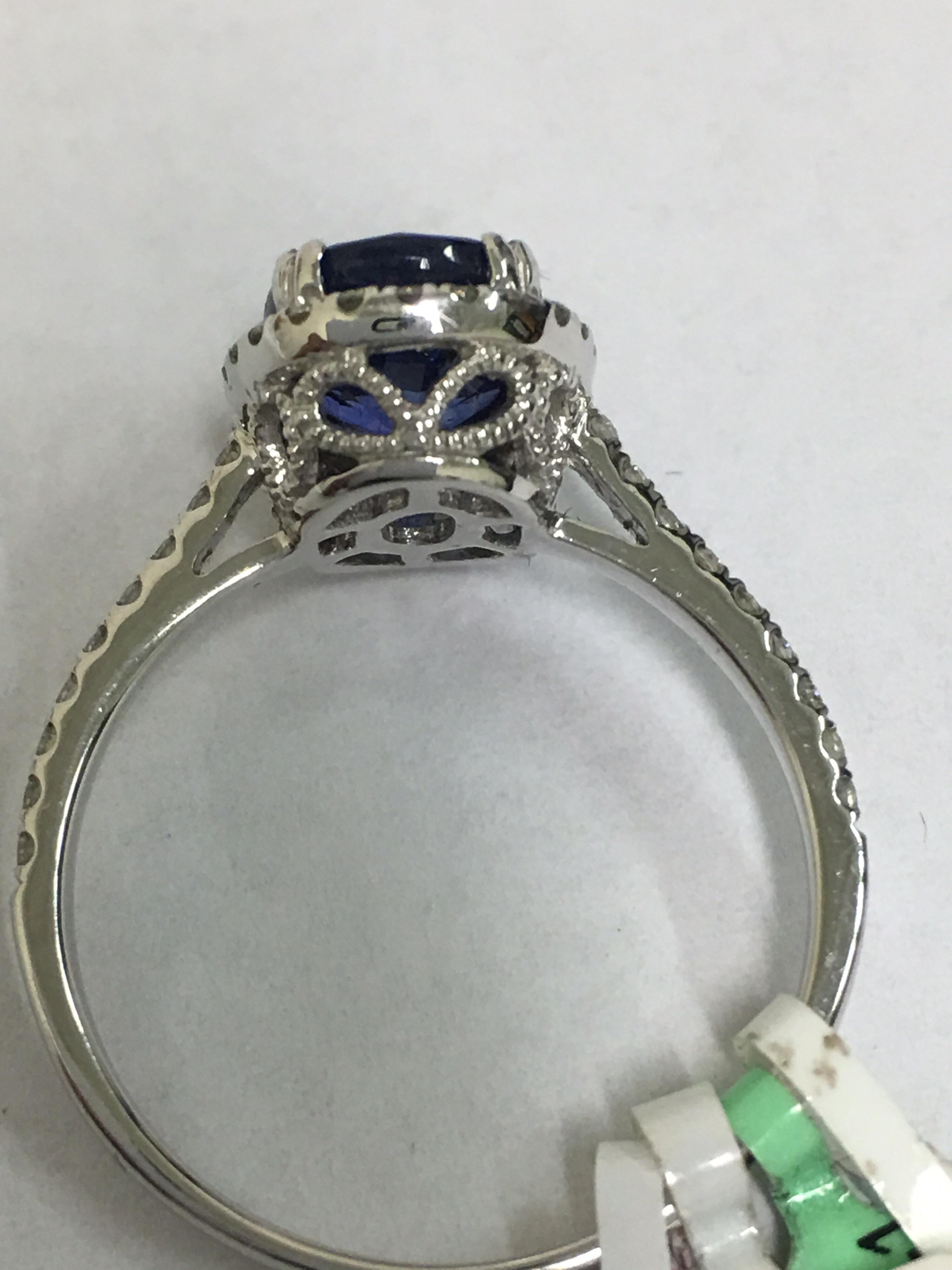 Women's Diamond Sapphire Ring Set in Gold