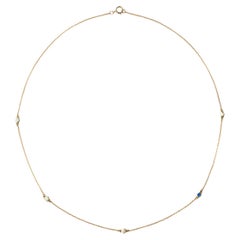 Diamond & Sapphire Station Necklace