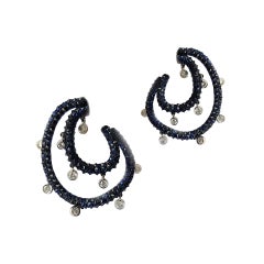 Diamond Sapphire Twisted Beautiful Earrings