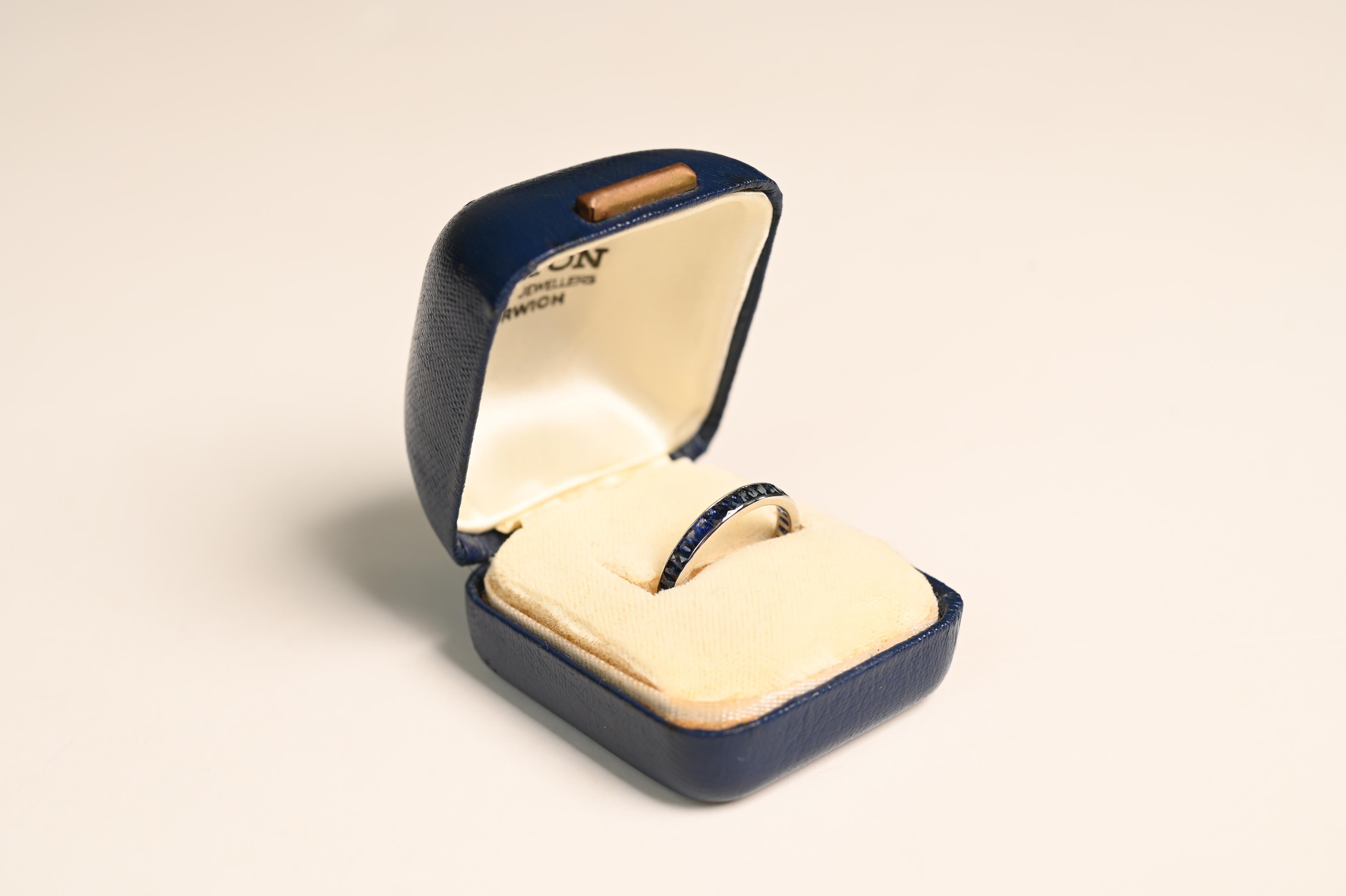 Hochzeitsring mit Diamanten und Saphiren ( ca. 2,00 kt), Platin im Angebot 1