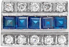Bague en or blanc diamant saphir