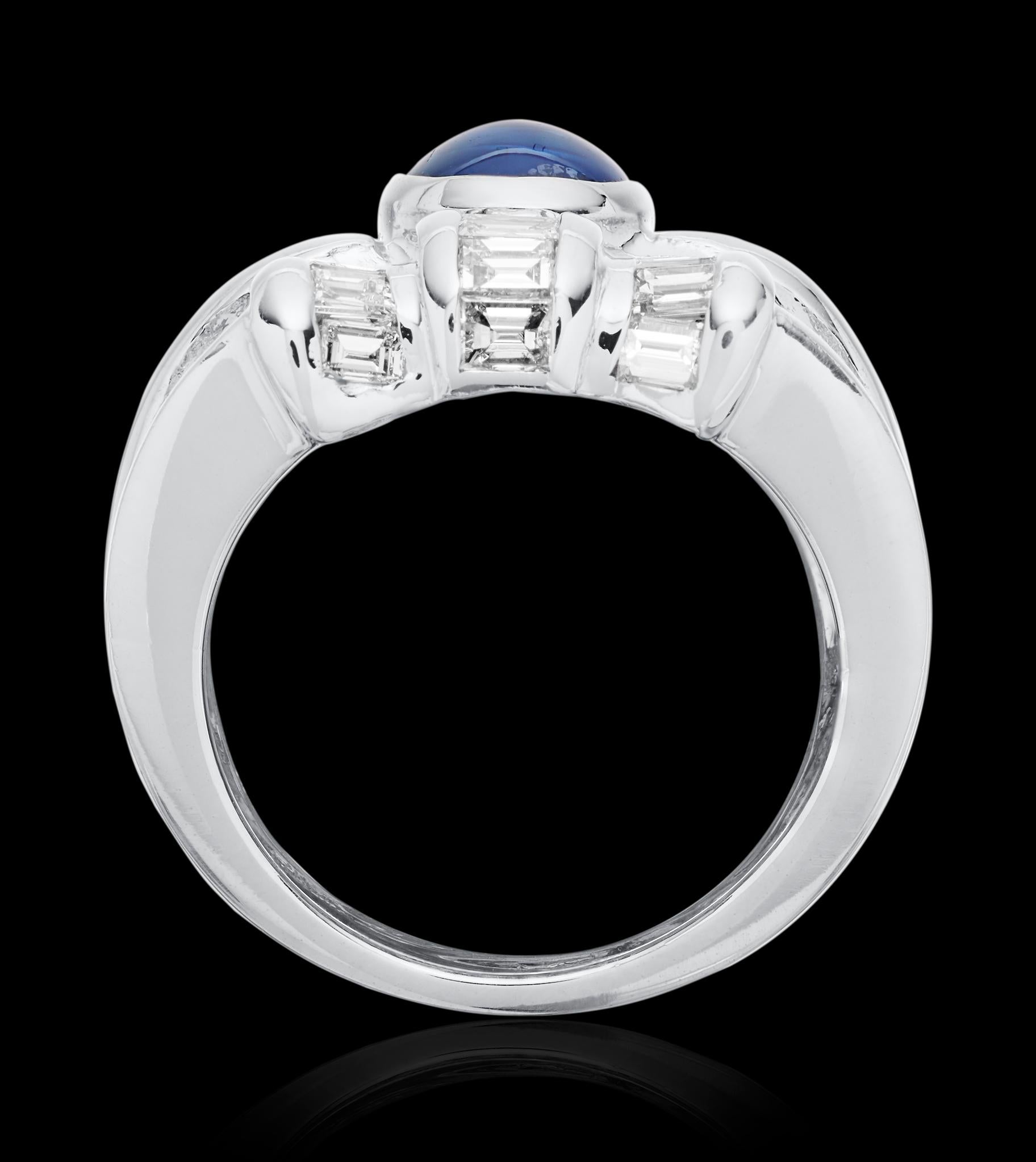 18k white gold sapphire and diamond ring
