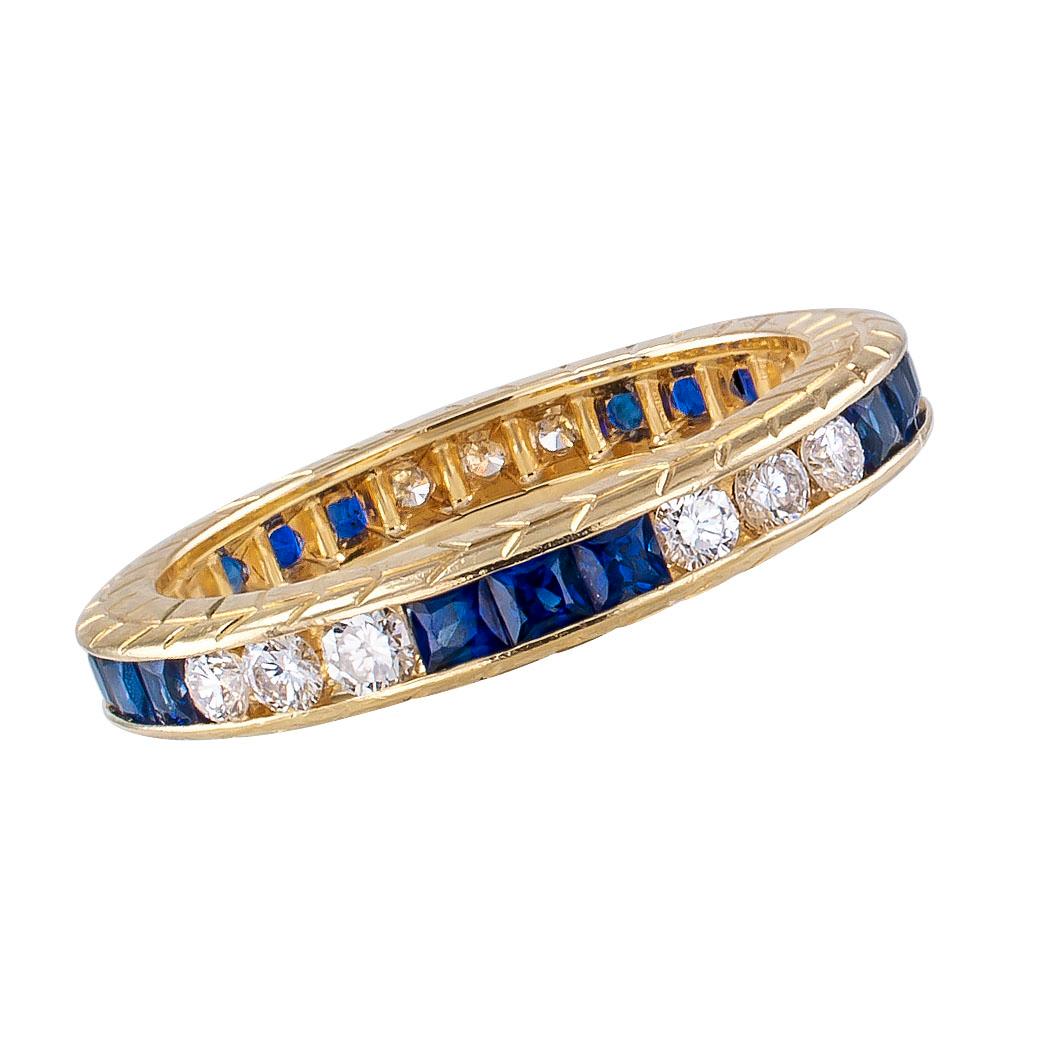 sapphire eternity ring yellow gold