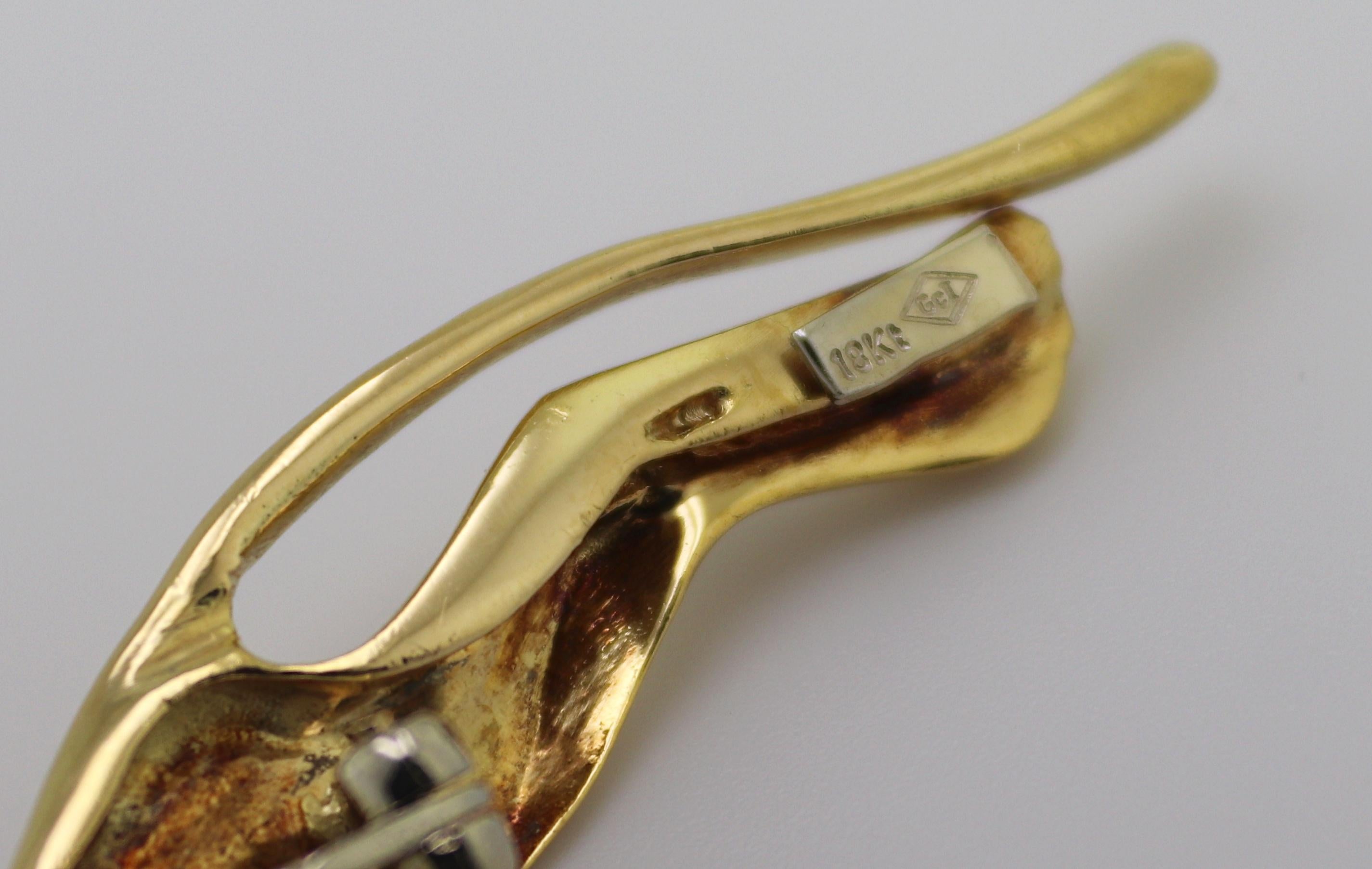 Diamond, Sapphire, Yellow Gold “Leopard” Brooch For Sale 1