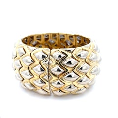 Diamond Scale Cuff 18K White and Yellow Gold