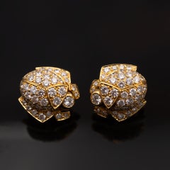 Pendientes Escarabeo de Diamantes y Oro Amarillo 18k