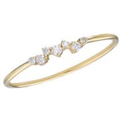 Diamond Scatter Ring, Dainty Gold Right Hand Ring with Diamond