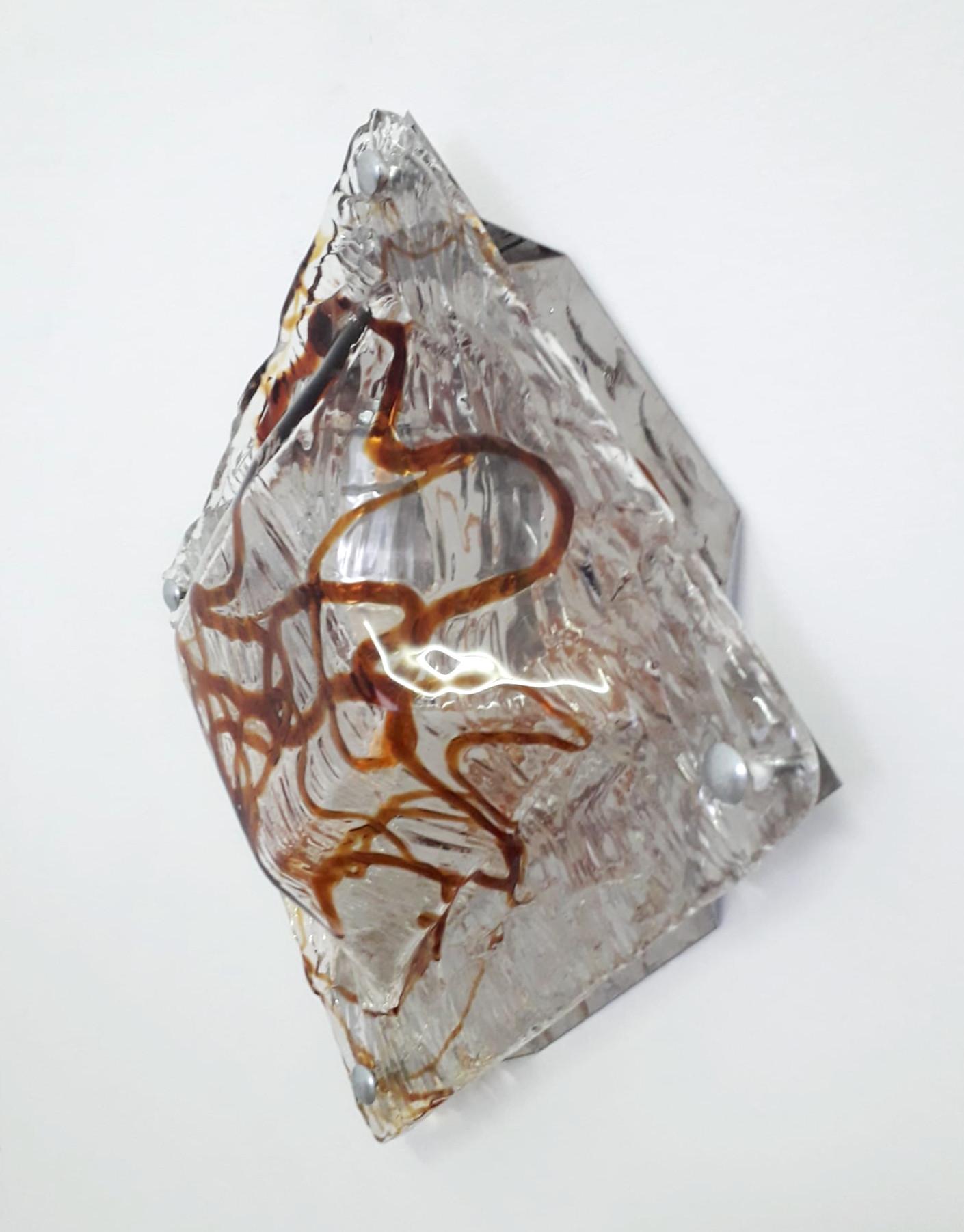 Italian Diamond Sconces / Flushmounts by Mazzega - 6 Available For Sale